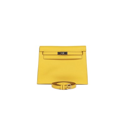 HERMES KELLY DANSE LIME EVERCOLOR PALLADIUM HARDWARE  (22*16*7cm)